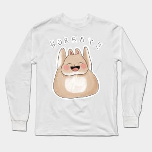 HORRAY ! Happy Fat Bunny _ Bunniesmee Long Sleeve T-Shirt